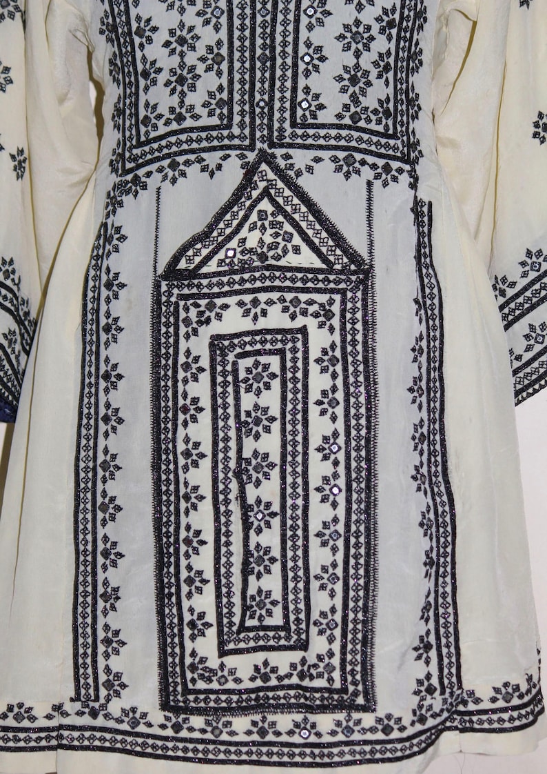 Antique Afghan pakistan dress mirror work hand embroidery gypsy tunic hippie tribal baloch bohemian banjara balochi Kurta top dress girl/'s