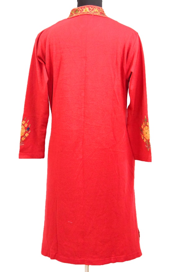 Ethnic Indian Kashmiri Vintage Long Red Dress Cas… - image 8