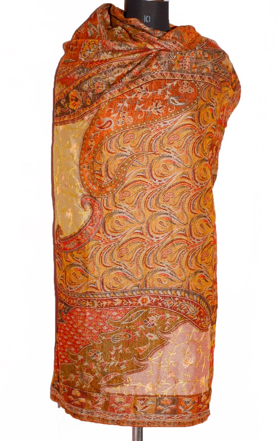 Antique Vintage Indian Kashmir Old Hand Embroider… - image 1
