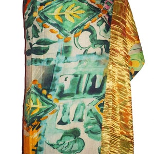 Amazing Antique Vintage Indian Multi Dupatta Long Hijab Stole Fabric Pure Cotton Shawl Beautiful Art Textile Flower Printed Veil Scarves