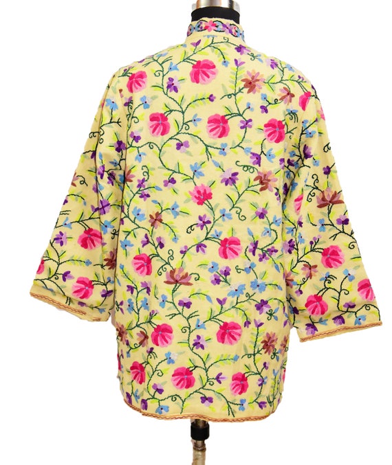 ethnic jacket cashmere 100% Pure Woolen flowers h… - image 8