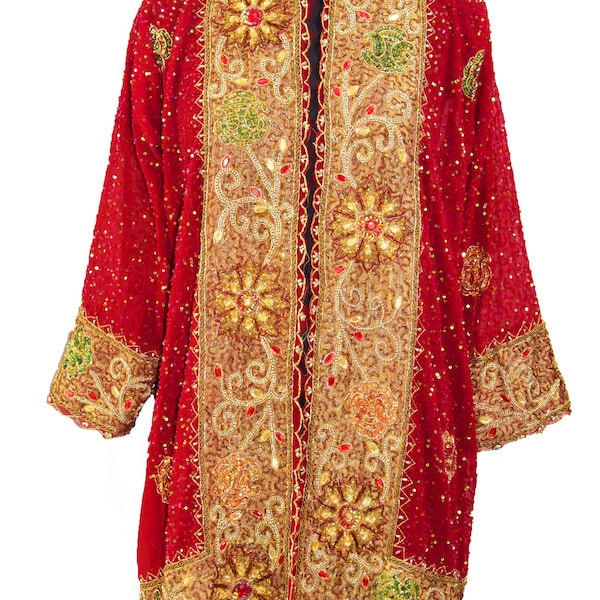 Long Embroidered Detail Oversize Kimono - FEATHER GRAY main image 1
