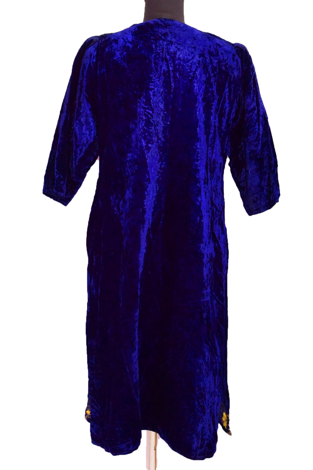 Vintage Velvet Kaftan Indian Robe Embroidered Gown Royal Etsy