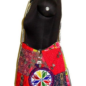 Antique Banjara Clutch Bag. Banjara Handcrafted Kantha Embroidery Work Clutch. Vintage Banjara leather bandolier Bag. Vintage Coin Women Bag