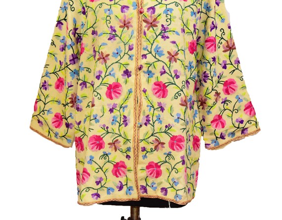 ethnic jacket cashmere 100% Pure Woolen flowers h… - image 9