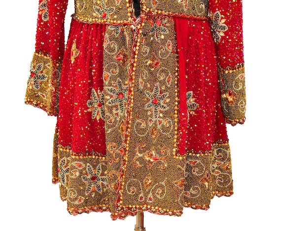 Amazing Vintage Boho Indian Keriya Kaftan Jacket … - image 9