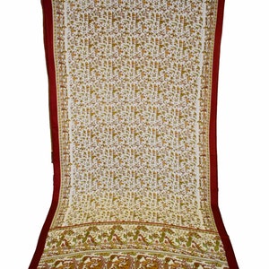 Beautiful Antique Marriage View Traditional Vintage Handmade Indian God Krishna Painted Made Kalamkari Saree Chennuri Art Silk Sari Clothing