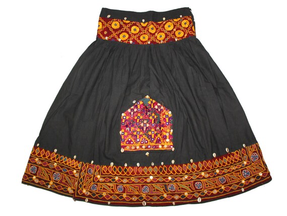 Vintage Old BANJARA Rare Gujarati Rabari Kuchi Gypsy Hippie Tribal Rajasthan Bohemian Hand Embroiderd Belly Dancing 1960/'s Skirt And Choli
