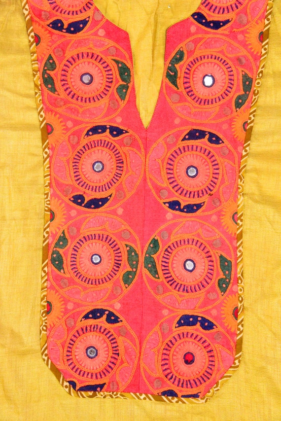 Antique Vinatge Indian Front Gujarati Patch Outline U… Gem