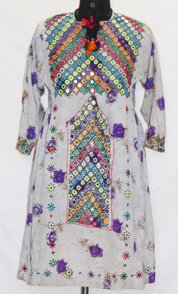 Vintage Afghan Pakistan pure georgette dress Antiq