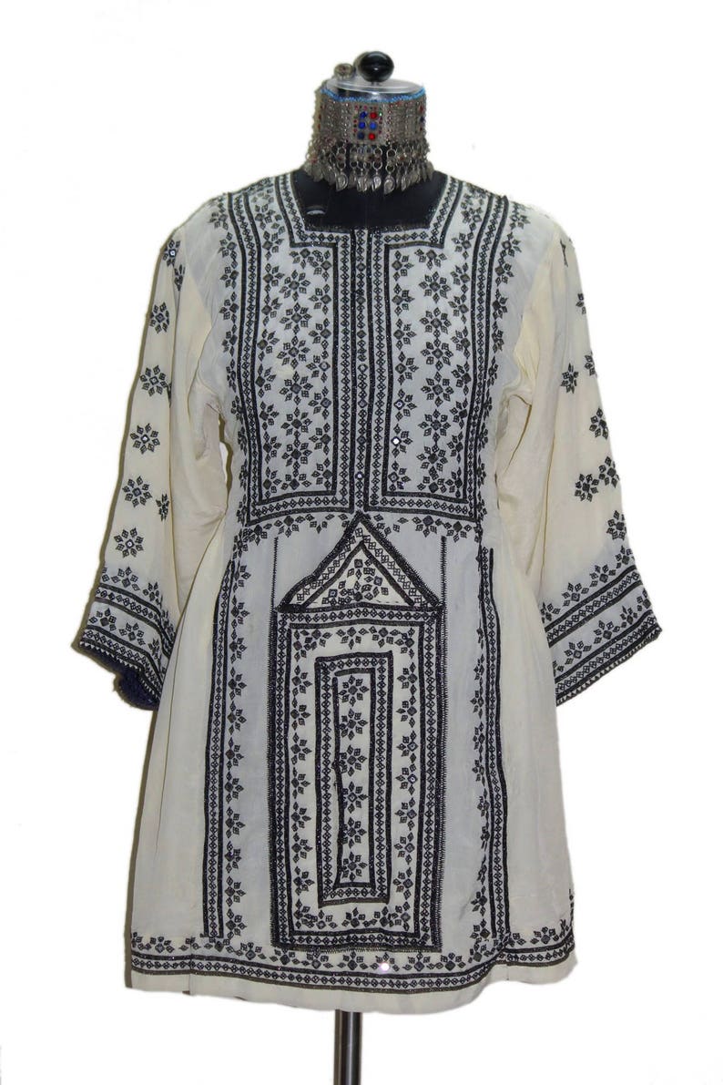 Antique Afghan pakistan dress mirror work hand embroidery gypsy tunic hippie tribal baloch bohemian banjara balochi Kurta top dress girl/'s