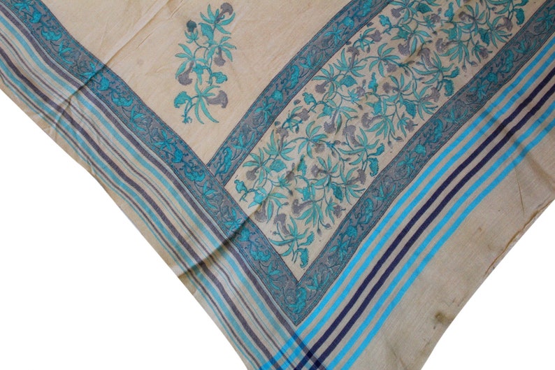 Antique Vintage Amazing Style Indian Dupatta Long Stole 100/% Pure Woolen White Wrap Hijab Printed Work Wrap Scarves Free Shipping Worldwide