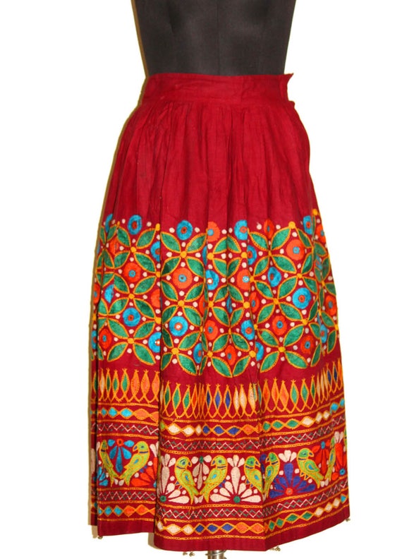 Vintage Old BANJARA Rare Gujarati Rabari Kuchi Gypsy Hippie Tribal Rajasthan Bohemian Hand Embroiderd Belly Dancing 1960/'s Skirt And Choli
