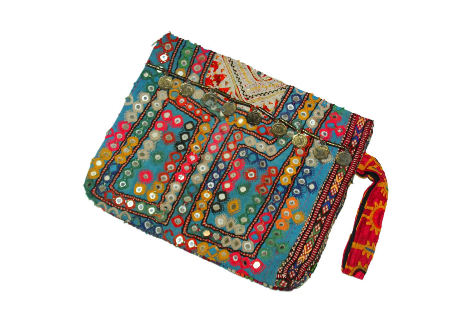 ヴィンテージ エスニック バンジャラ クラッチ ハンドメイド ミラー