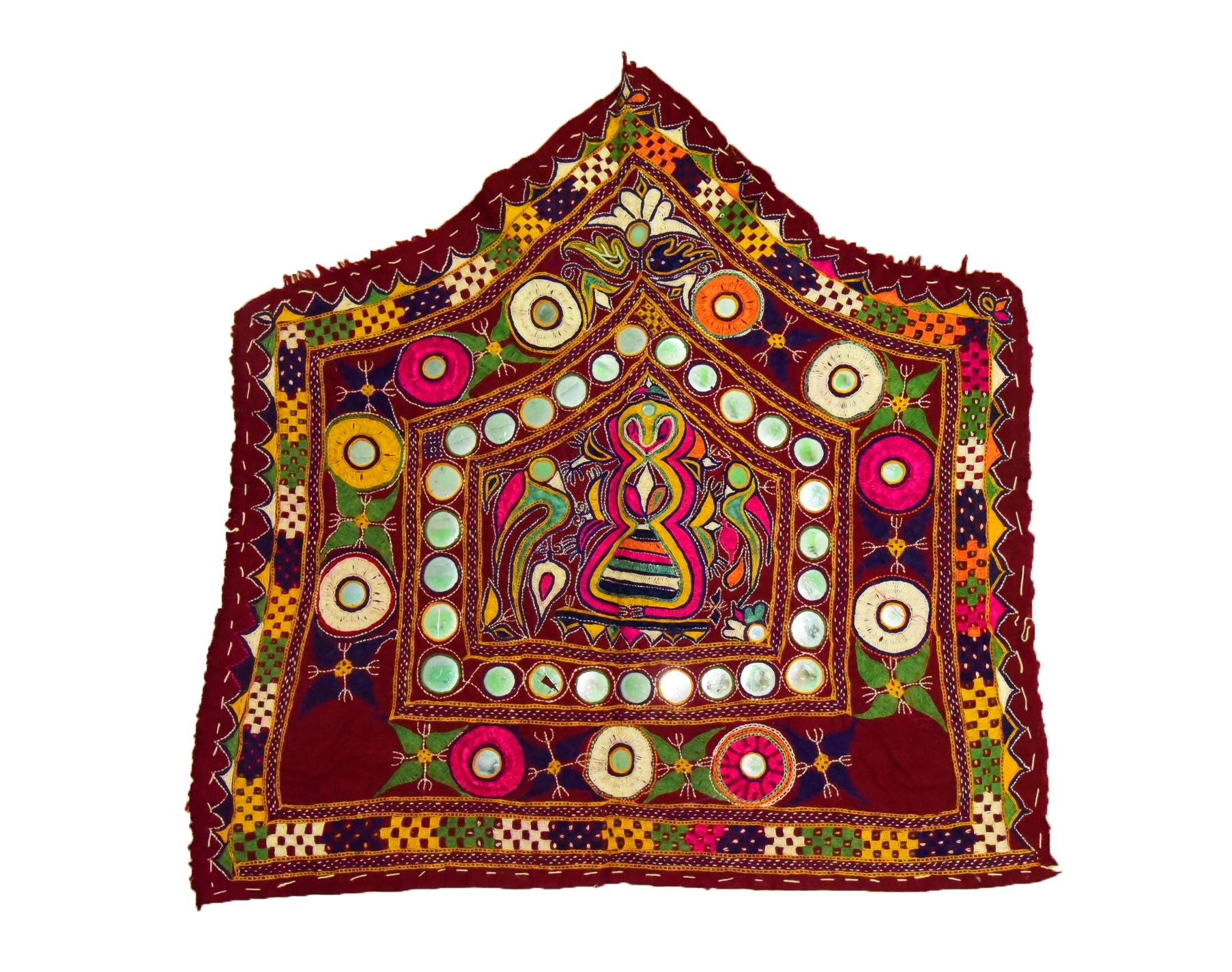 Vintage Banjara Gujarati Kutchi Rabari Handmade Embroidery Mirror