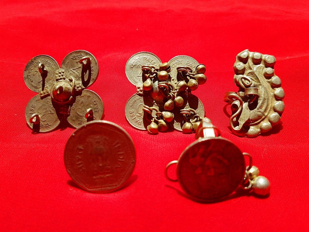 Antique Vintage Indian Rajasthani Tribal Banjara Rings Old Lot of 5 ...