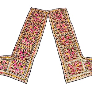 Banjara Vintage Gujarati Doorway Decor Wall Hanging Hand Embroidery Heavy Mirror Work Door Hanging L Pic 2 Toran Shape Ahir Home Decoration