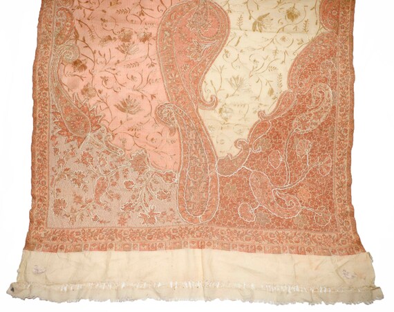 Antique Vintage Indian Kashmir Hand Embroidery Wo… - image 9