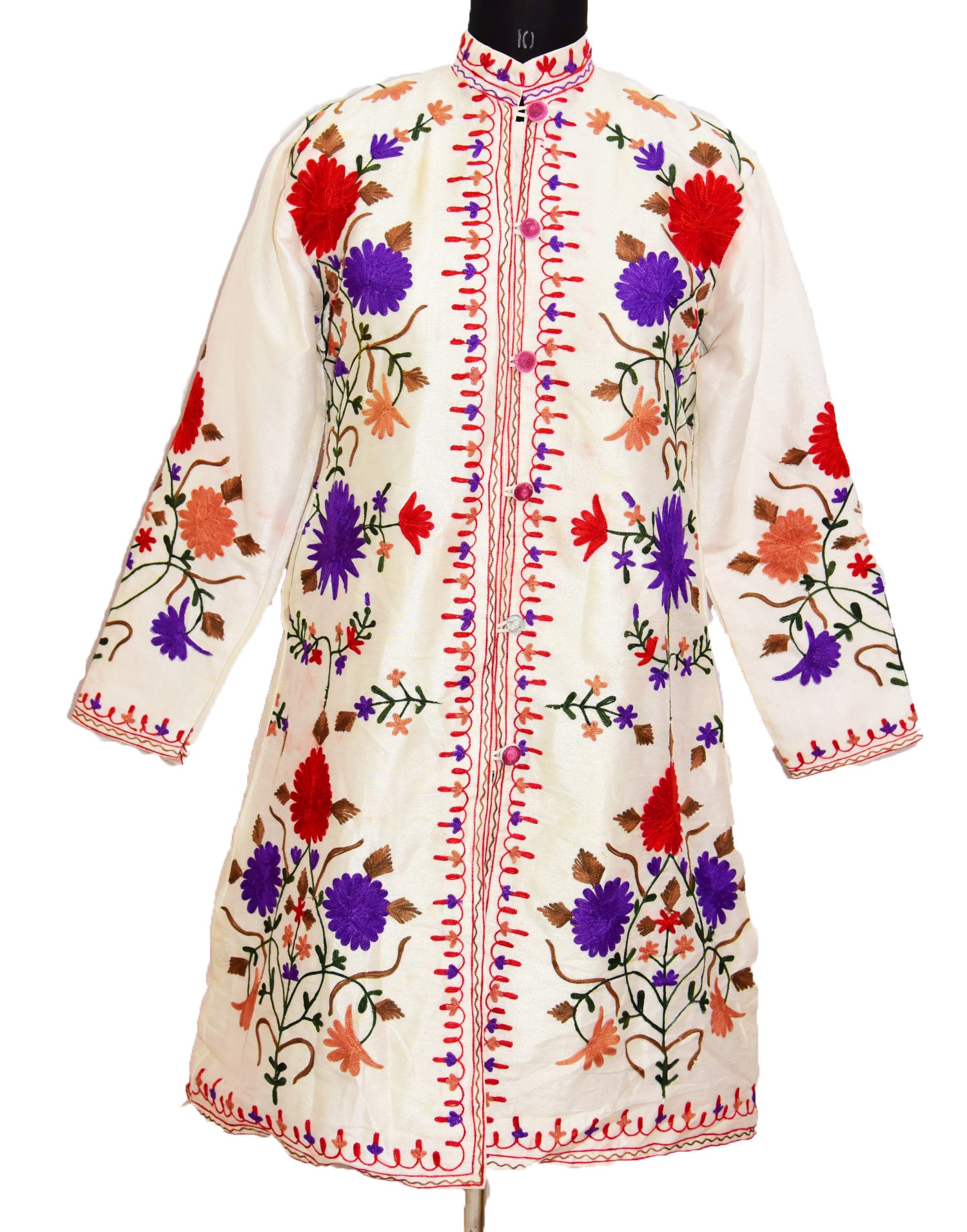 【新品未使用】MURRAL Ice flower embroidery coat LY VAREY LIN Women's Floral Embroidered Faux Leather Moto PU