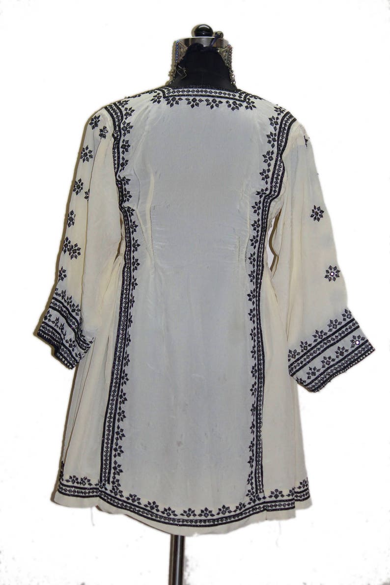 Antique Afghan pakistan dress mirror work hand embroidery gypsy tunic hippie tribal baloch bohemian banjara balochi Kurta top dress girl/'s