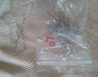 50 PCs silver stems (flexible)