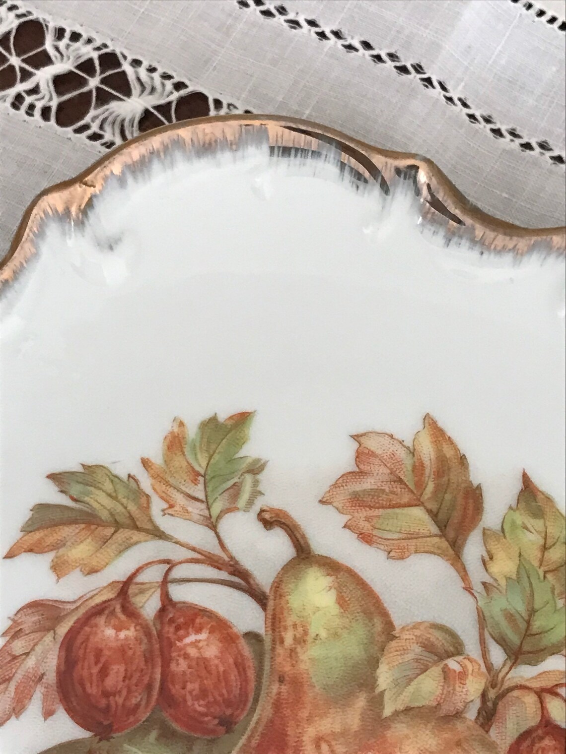 A Decorative Gold Edged Wall Plate/fruit Plate. Etsy UK