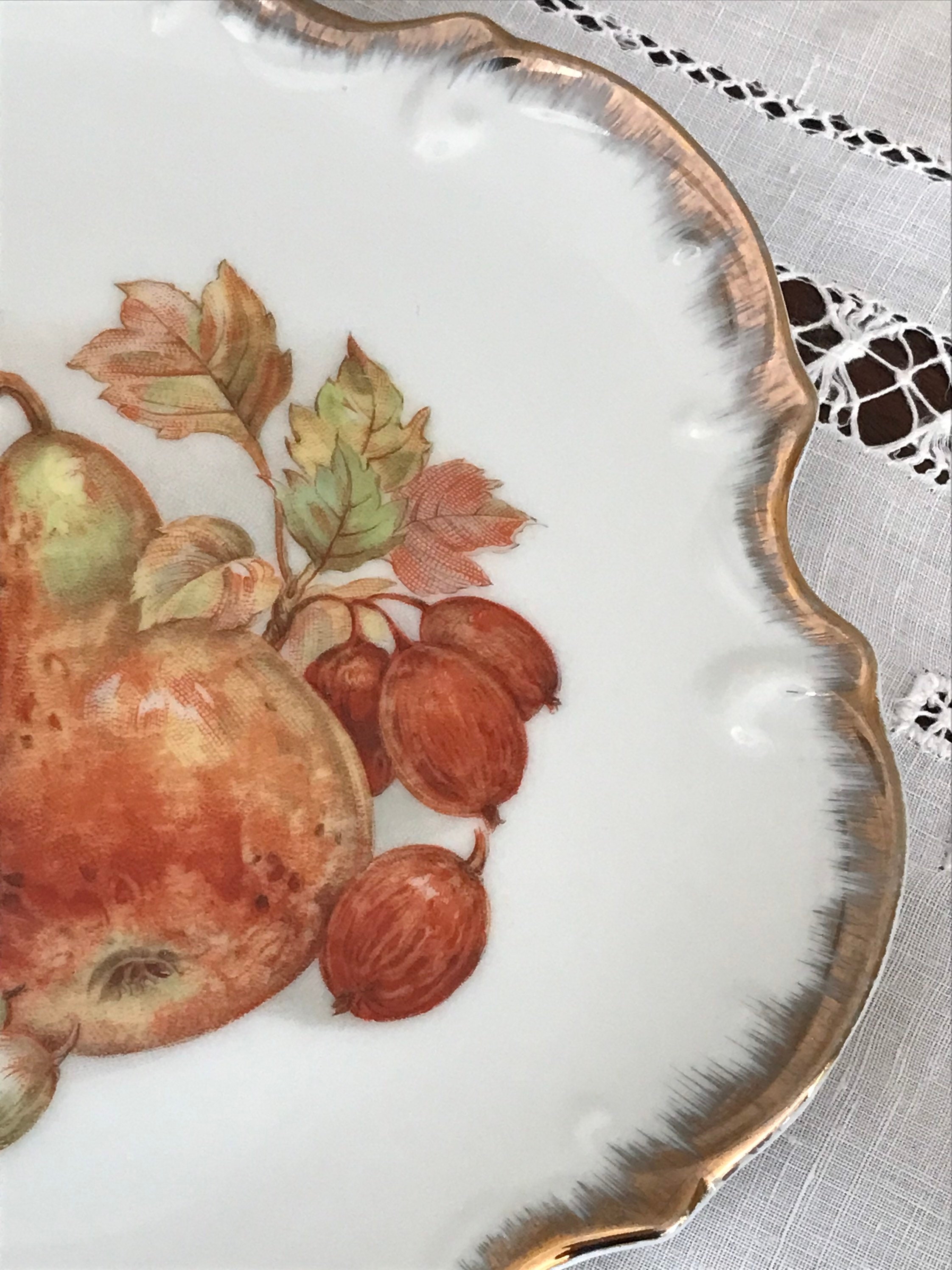 A Decorative Gold Edged Wall Plate/fruit Plate. Etsy UK