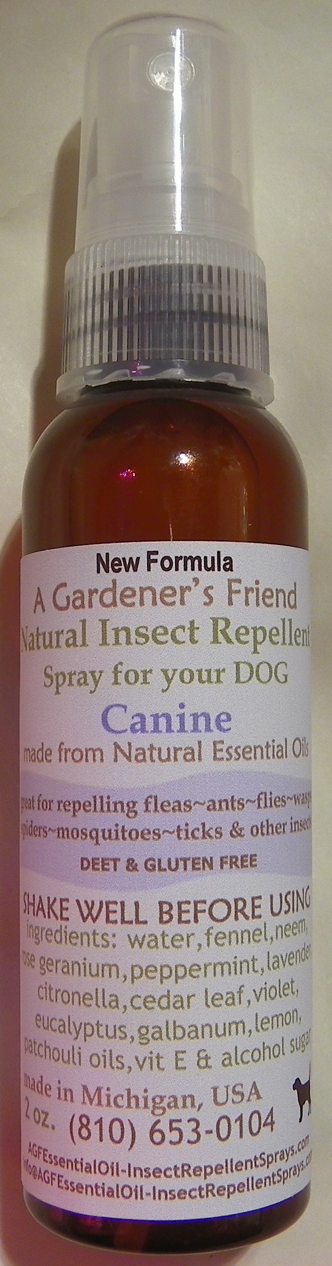 2 Oz. Dog Superior All Natural ALL Insect DEET Free Repellent Spray for Dogs New Formula Medium
