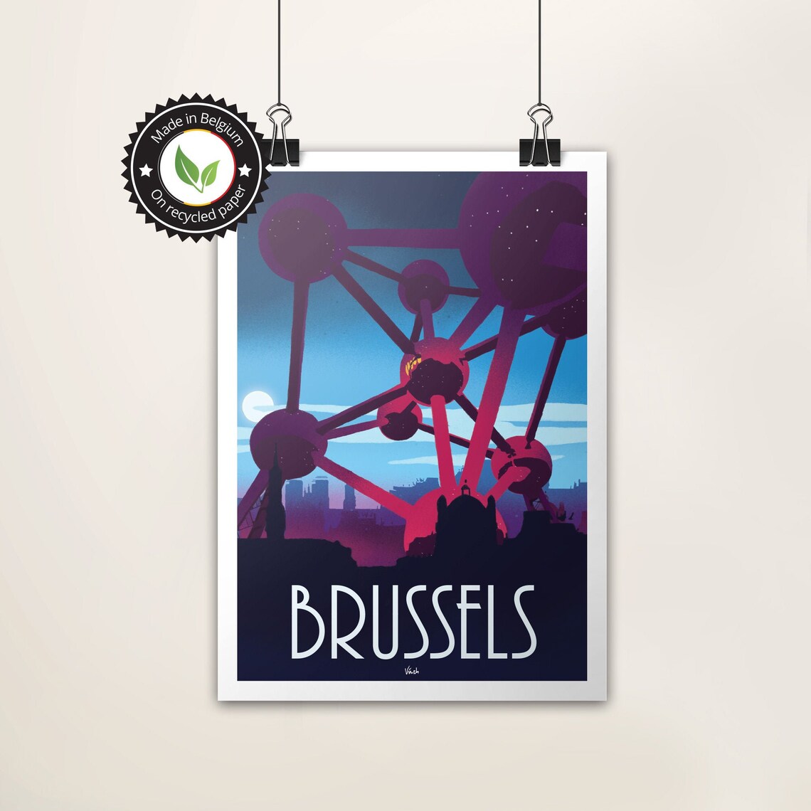 Poster Brussel poster België poster Brussel België Etsy