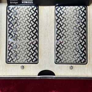 Mljackie Handwound humbucker guitar pickups, engraving nickel  cover