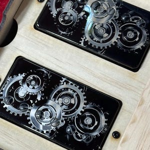 Mljackie Handwound humbucker guitar pickups, engraving black metallic chrome cover
