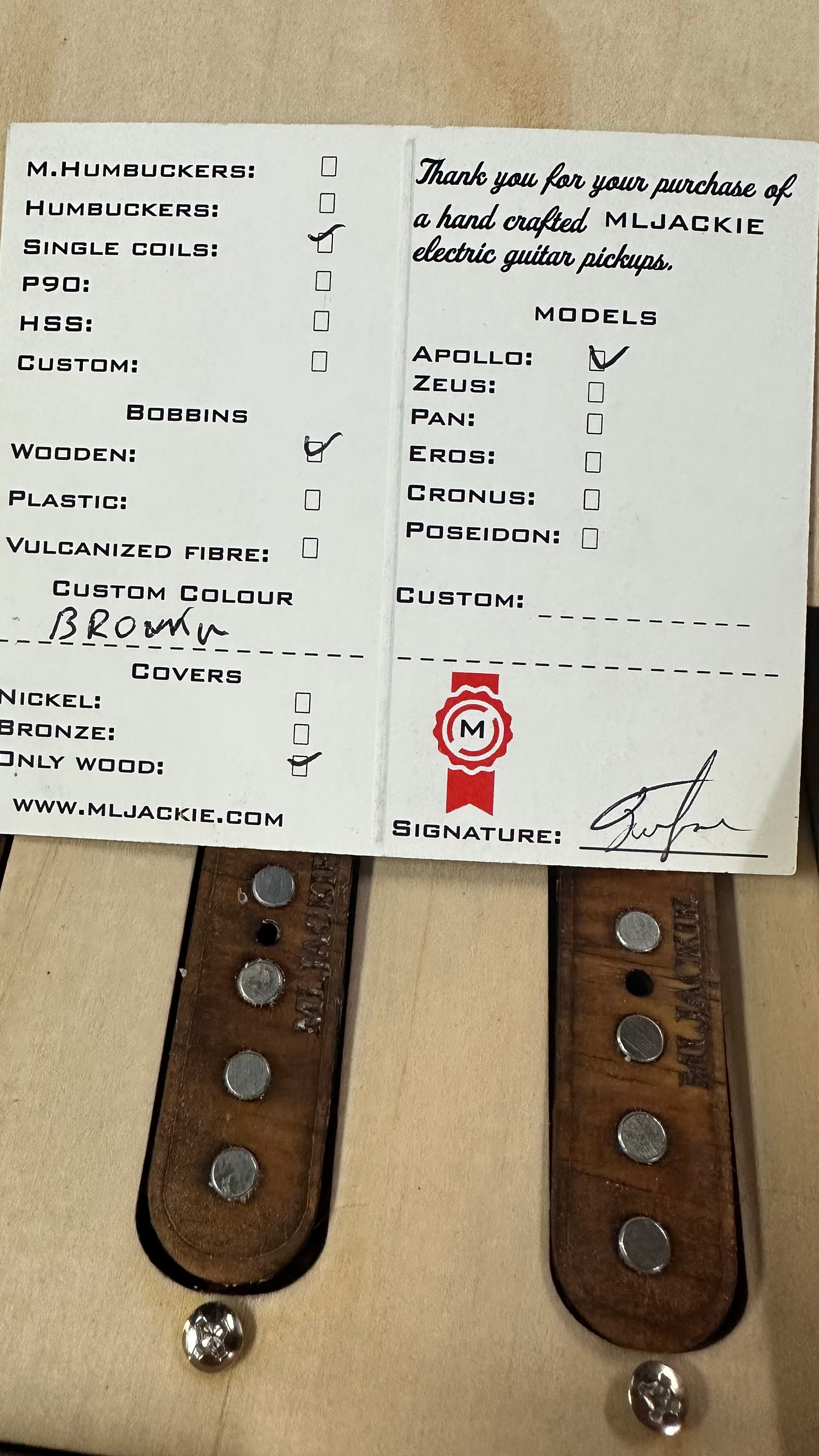 Handwound Australian Electric Guitar Pickups With Wooden Etsy