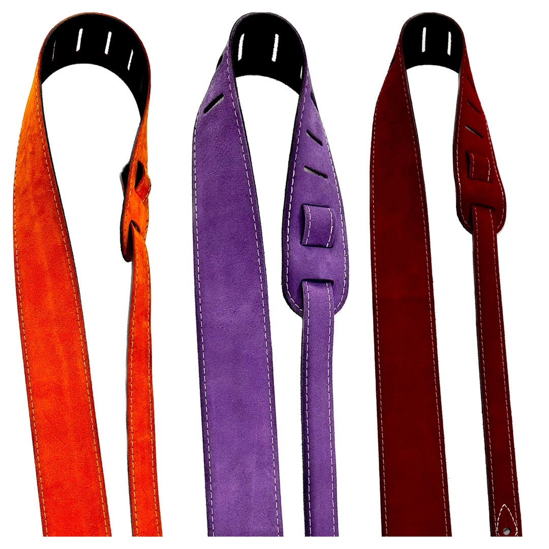 Suede Leather Guitar Strap Etsy