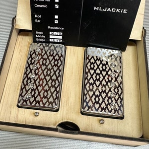 Mljackie Handwound humbucker guitar pickups, engraving nickel  cover