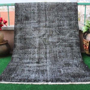 超大判150×260オーバーダイ　グレー　ブラック　トルコヴィンテージラグ 超大判 160.5×271 レア ブラウンオーバーダイ トルコ