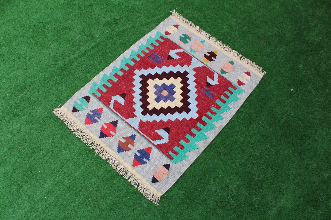 Kilim Rug, Small Rug, 3x2' Rug, Turkish Vintage Rug, Door Mat, Entry ...