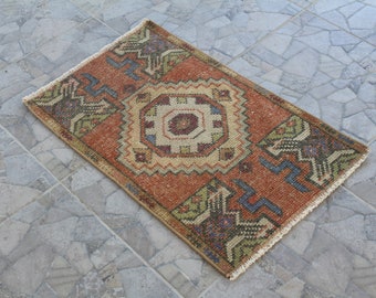 Turkish Rug, Small rug, Vintage Rug, Kitchen rug, Boho Rug, Door mat, Area Rug, Decorative Rug, Wool Rug, Bathroom rug, Entry rug, Kilim rug