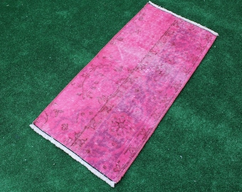Roze tapijt, Turks tapijt, Klein tapijt, Gebiedskleed, Badkleed, Instapkleed, Badmat, Deurmat, Kilim tapijt, Kantoortapijt, Boho tapijt, Decoratief klein tapijt,