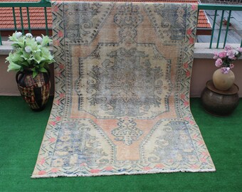 Alfombra turca, alfombra Oushak. ¡¡ENVÍO GRATIS!! Alfombra de 7'x4', alfombra vintage, alfombra hecha a mano, alfombra desgastada, alfombra de área, alfombra de lana, alfombras Oushak, alfombra