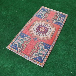 Turkish Rug, Small rug, Vintage Rug, Turkish Rugs, Boho Rug, Door mat, Area Rug, Decorative Rug, Wool Rug, Bathroom rug, Entry rug, 2x3 rug