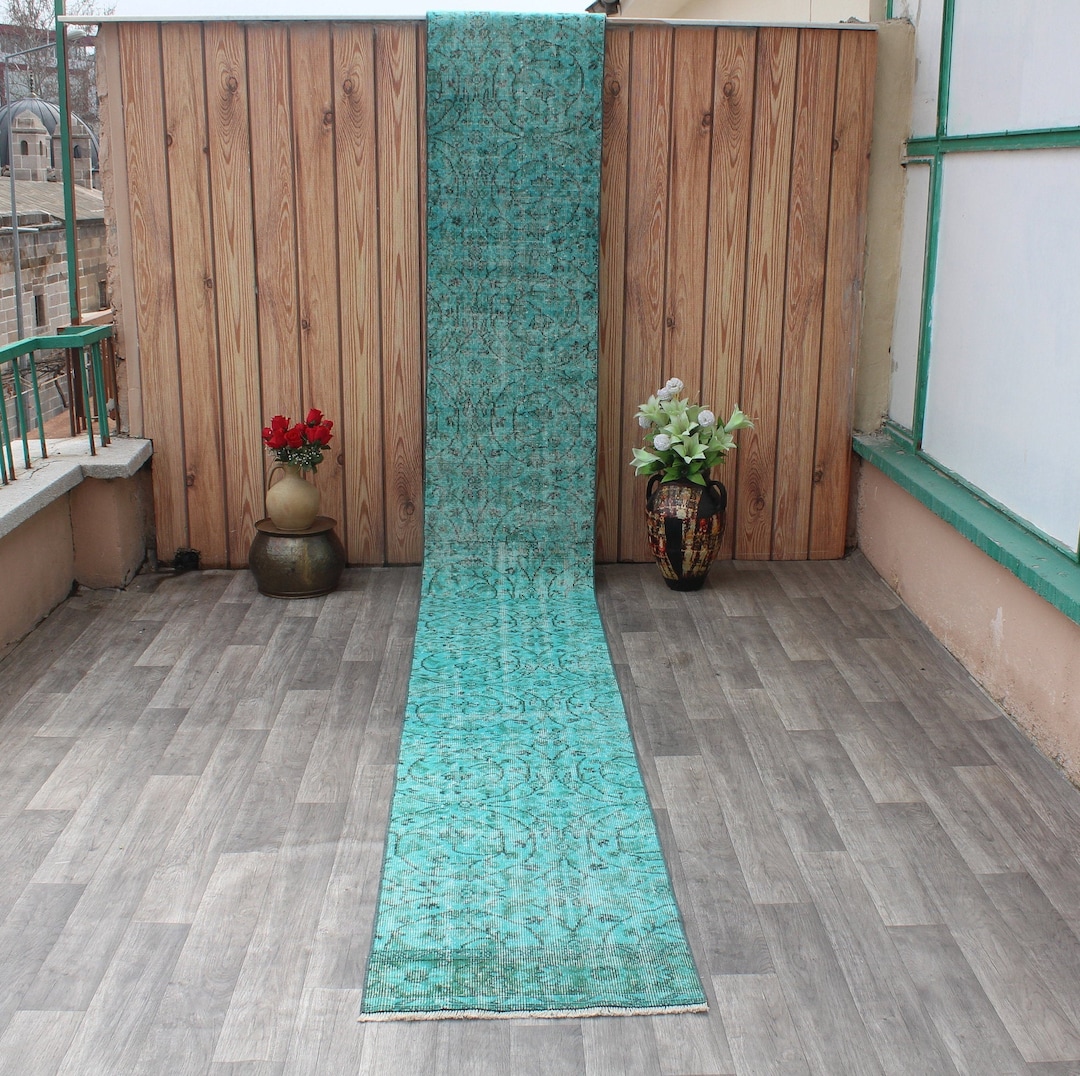 Long Runner Rug, Turquoise Runner Rug, Runner Rug, Narrow Runner