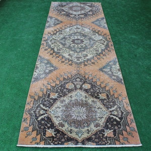 Oushak Runner Rug, Turkish Runner, 9&#39;x3&#39; Rug, Boho Runner Rug, Vintage Runner Rug, Kitchen Rug, Hallway Rug, Corridor rug, Stair Rug, Rug
