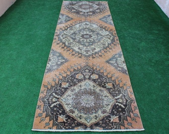 Oushak Teppich, Türkischer Läufer, 20,5 x 3 cm, Boho Teppich, Vintage Teppich, Küche Teppich, Flur Teppich, Treppenteppich