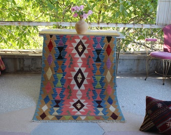 Tappeto Kilim, tappeto 5'x3', tappeto Area, tappeto turco, tappeto vintage, tappeto decorativo, tappeto fatto a mano, tappeto kilim di lana, tappeto della fattoria, tappeto da soggiorno,
