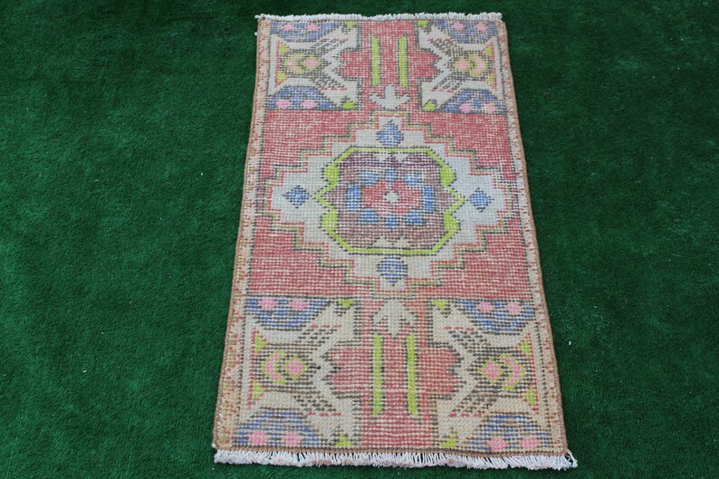 Wool Rug 2x3 rug Door mat Vintage Rug Boho Rug Turkish Rugs Entry rug Decorative Rug Area Rug Bathroom rug Small rug Turkish Rug