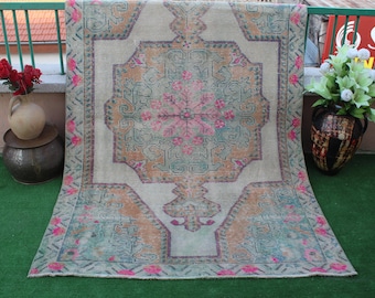 Turkish Rug, Oushak Rug, 7'x4'Rug, Turkish Wool Rug, Bohemian Rug, Livingroom  Rug, Carpet Rug, Vintage Area Rug, Distressed  Rug, Kilim Rug