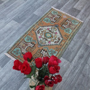 Turkish Rug, Small rug, Vintage Rug, Turkish Rugs, Boho Rug, Door mat, Area Rug, Decorative Rug, Wool Rug, Bathroom rug, Entry rug, 2x3 rug