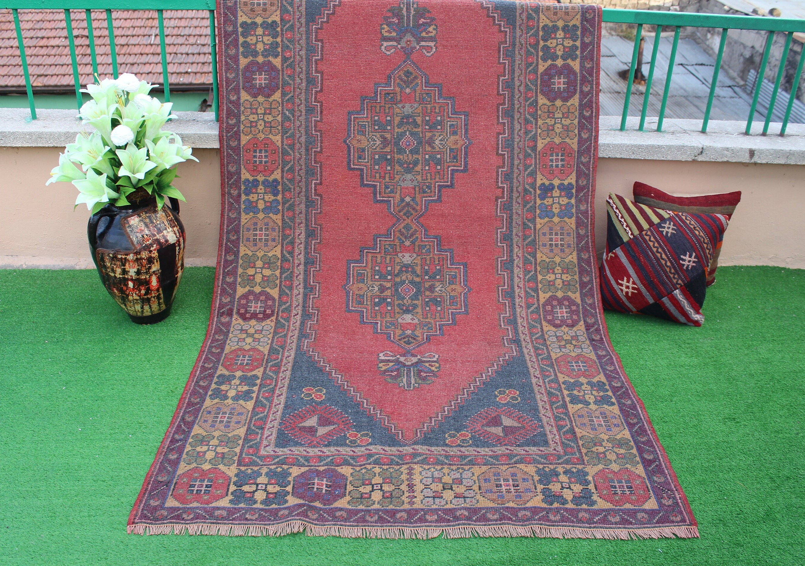 Turkish Rug, Wool Rug, Area Rug, 8'x4' Rug, Floor Rug
