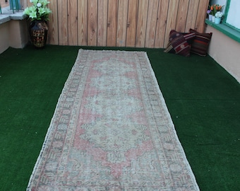Runner rug, Turkish Rug, Corridor rug, 3x9 rug, Hallway runner, Faded runner, Vintage runner rug,  Oushak runner, Kitchen Runner, Stair Rug,