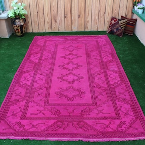 Turkish Rug, Pink Rug, FREE SHIPPING! 5x9 Rug, Area Rug, Pink Overdyed Rug, Large Rug, Turkish Rugs, Hand Woven Rug, Turkish Vintage Rug,Rug